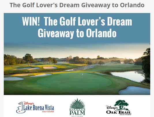 VSGA's Golf Lover's Dream Giveaway to Orlando Sweepstakes - Win  $4,000 VIP Golf Experience For 2