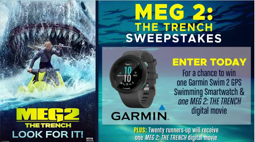 Warner Bros x Meg 2 Sweepstakes - Win A Smartwatch Prize Pack + Free Digital Movie Downloads For 20 Runners-Up