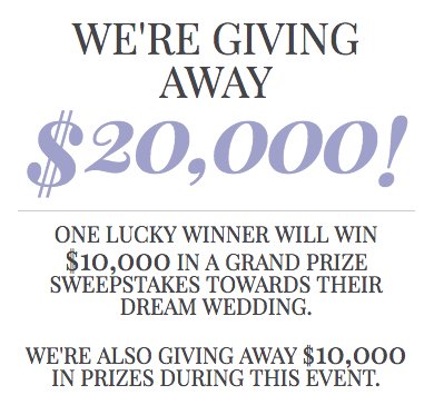 Wedding Show Weekend Sweepstakes