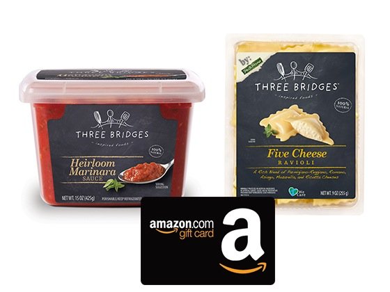 Win a Week of Dinner from Three Bridges & Amazon Gift Card!