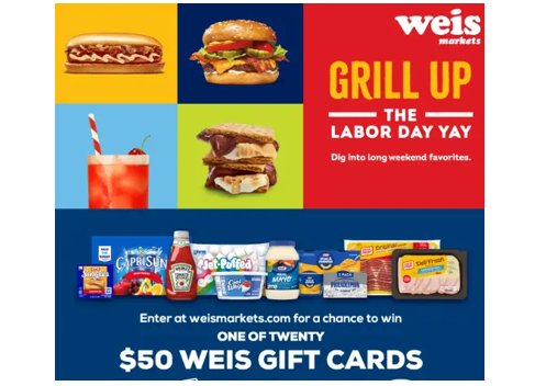 Weis & Kraft Sweepstakes - Win A $50 Weis Gift Card {20 Winners}