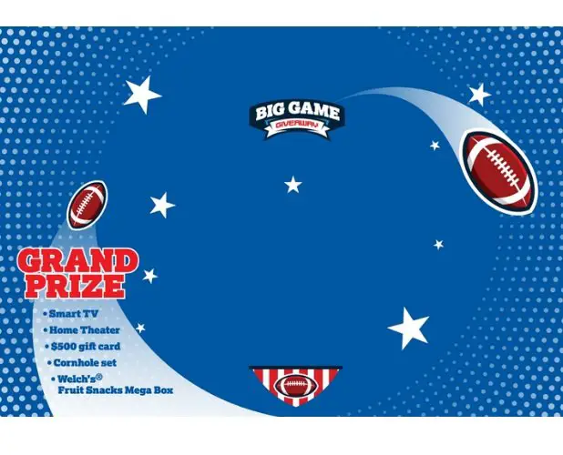 Welch's Fruit Snacks Big Game Giveaway - Win a Brand New TV with Surround Sound, $500 Gift Card and More