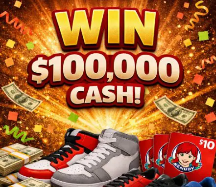 Wendy’s Dunkstakes Sweepstakes - Win $100000 Cash, Sneakers or $10 Wendy's Gift Cards