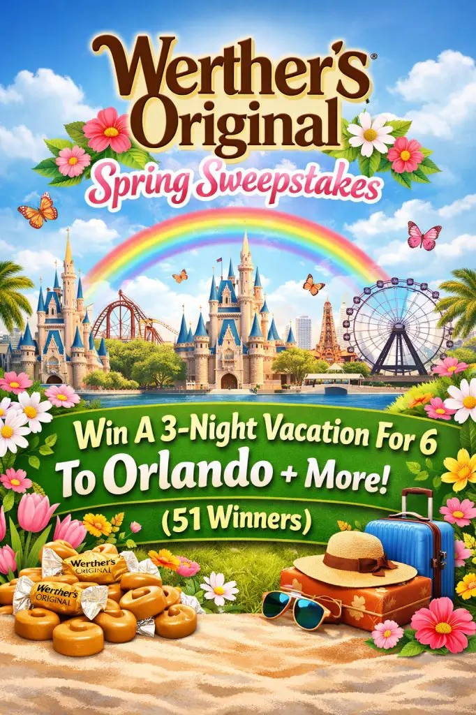 Werther’s Original Spring Sweepstakes - Win A 3-Night Vacation For 6 To Walt Disney World Resort + More (51 Winners)