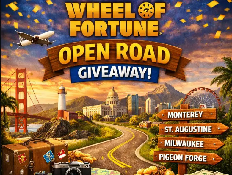 Wheel of Fortune Open Road Giveaway - Win 1 of 6 Vacation Packages