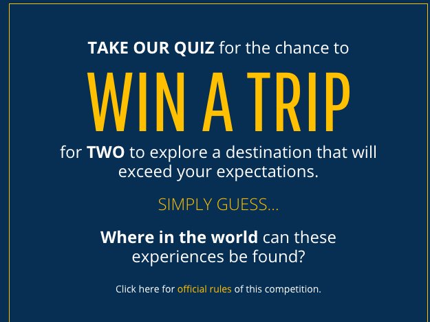 Where in the World Quiz Sweepstakes