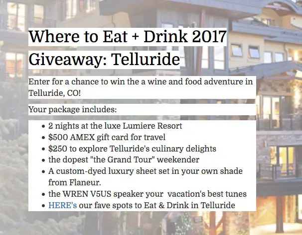 Where to Eat + Drink 2017 Giveaway