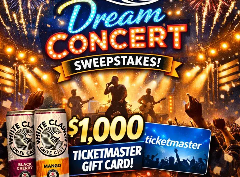White Claw “Dream Concert” Sweepstakes - Win a $1,000 Ticketmaster Gift Card