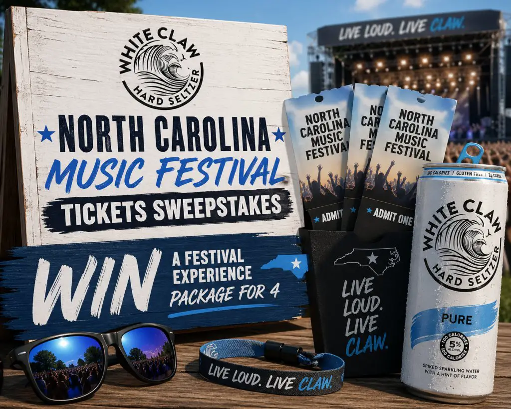 White Claw Hard Seltzer North Carolina Music Festival Tickets Sweepstakes – Win A Festival Experience Package For 4