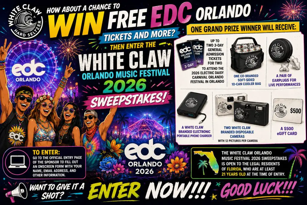 White Claw Orlando Music Festival 2026 Sweepstakes - Win EDC Orlando Tickets + More