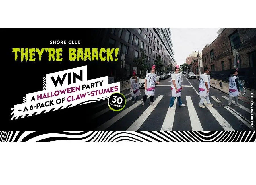 White Claw Wednesday Shore Club Grab Life By The Claw Fall Party Pack November Sweepstakes - Win A Halloween Party Package (30 Winners)