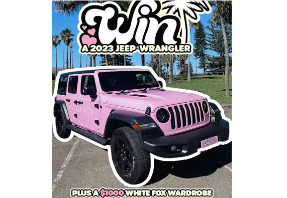 White Fox Boutique Jeep Sweepstakes - Win A $2023 Jeep Wrangler  + $1,000 White Fox Wardrobe