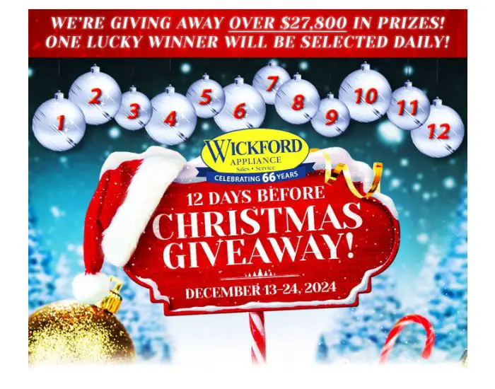 Wickford Appliance 12 Days Before Christmas Giveaway - Refrigerator, Dishwasher & More Up For Grabs