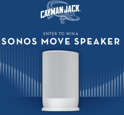Win 1 of 100 Sonos Portable Speakers In The Cayman Jack Elevate Your Spring Sweepstakes