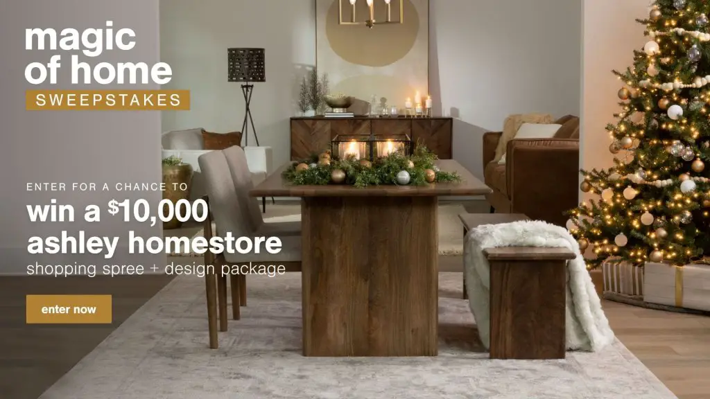 Win $10,000 Ashley Homestore Furniture Shopping Spree In The  Magic of Home Sweepstakes
