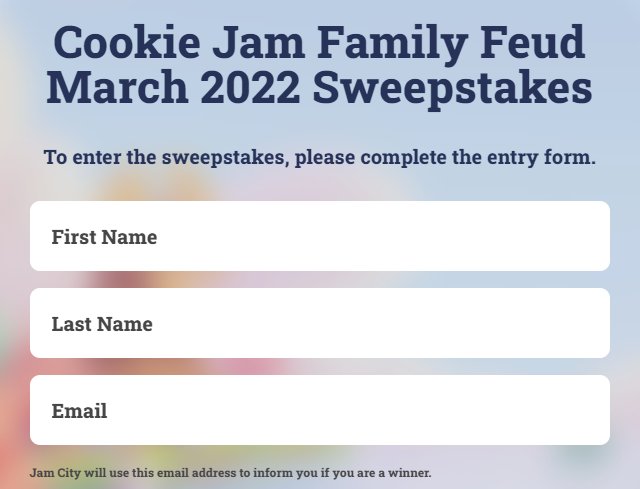 Win $10,000 Cash In The Jam City's Cookie Jam Family Feud Sweepstakes
