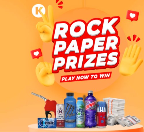 Win $10,000 Cash Or 1 Of The Many Instant Win Prizes In The Circle K Rock Paper Prizes Sweepstakes