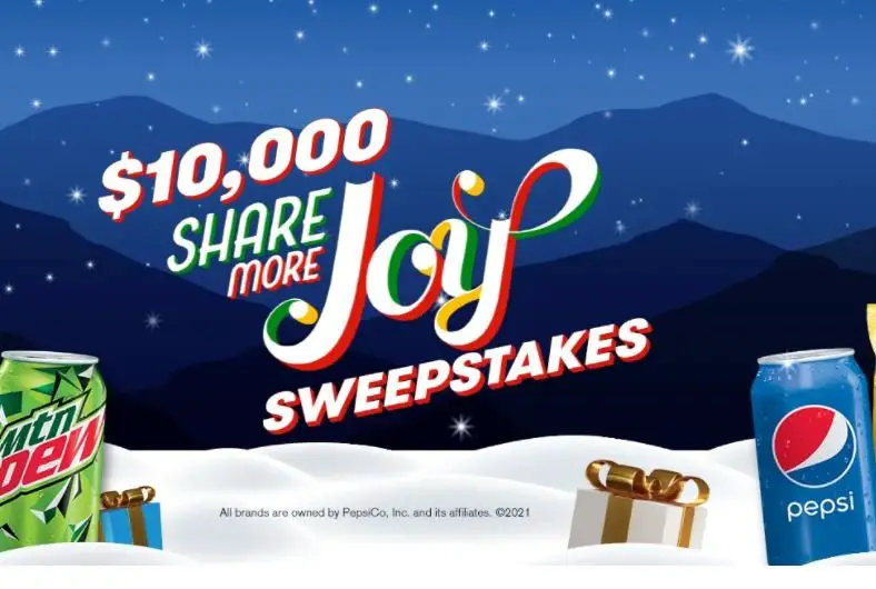 Win $10,000 In The PepsiCo Tasty Rewards $10,000 Share More Joy Sweepstakes