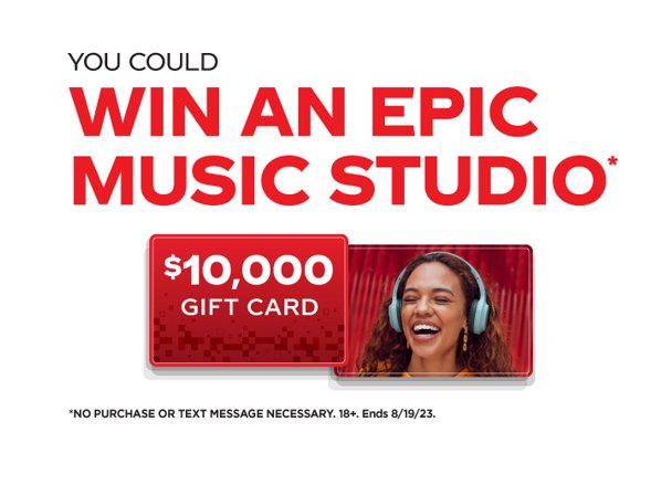 Win $10,000 VISA Gift Card In The Coca Cola Giant Eagle Epic Music Studio Sweepstakes