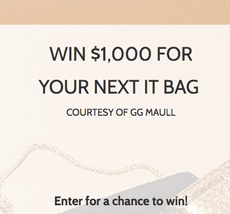 Win $1,000 For Your Next It Bag!