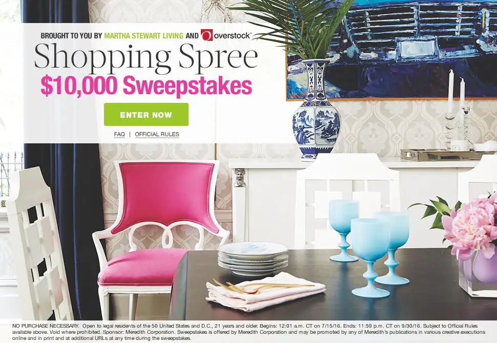 Win $10k in Martha's Shopping Spree Sweepstakes!