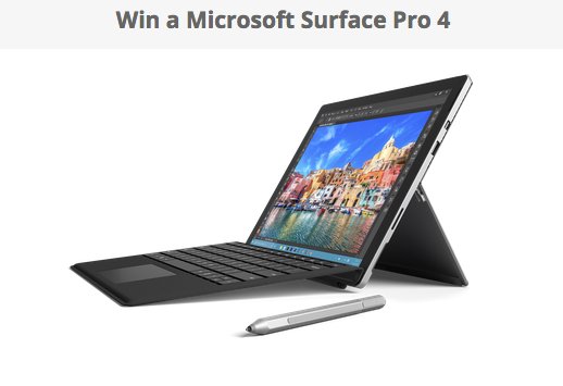 Win a $1200 Microsoft Surface Pro 4!