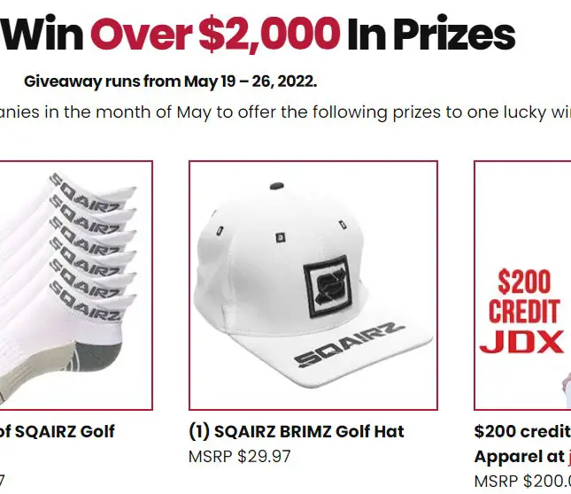 Win $2,000 Worth Of Golf Gear