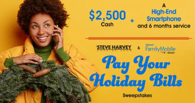 Win $2,500 Cash, A $1,250 Smartphone And More In The Pay Your Holiday Bills Sweepstakes