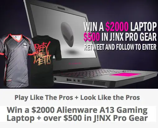 Win a $2000 Alienware A13 Gaming Laptop