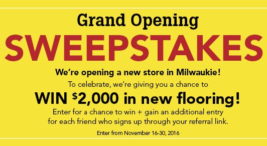 Win $2000 in New Flooring!