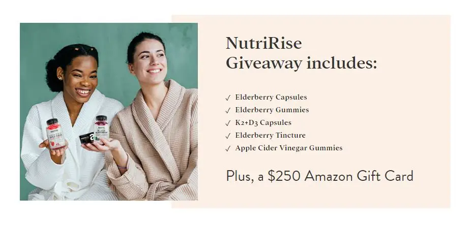 Win $250 Amazon Gift Card And NutriRise Supplements In The NutriRise Giveaway