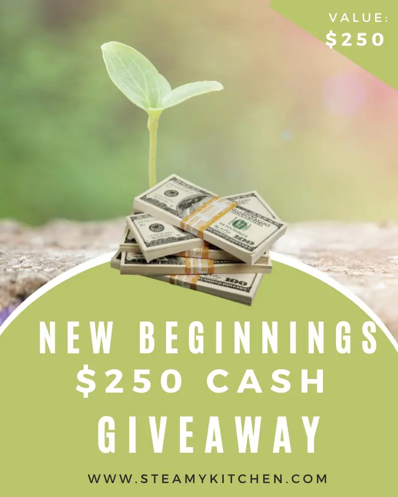 Win $250 Cash In The Steamy Kitchen New Beginnings $250 Cash Giveaway