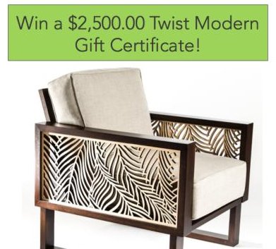 Win a $2,500.00 Twist Modern Gift Certificate