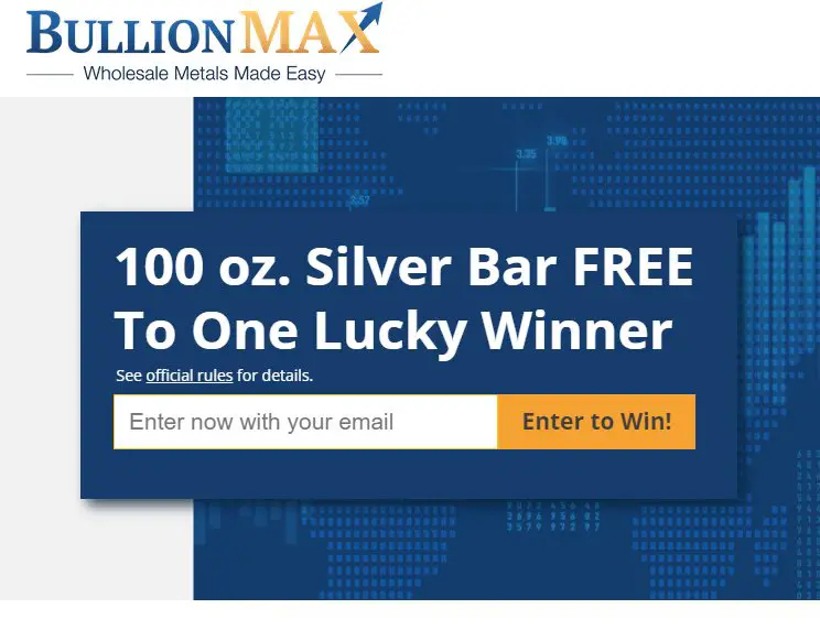 Win $2500 Worth Of Silver In The BullionMax 100 oz. Silver Bar Giveaway