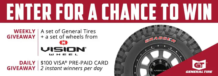 Win $3500 Worth Of Tire And Wheels In The General Tire Weekly Giveaway Sweepstakes