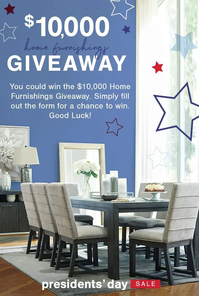 Win $5,000 In Home Furnishings In The President's Day Giveaway
