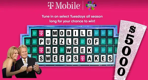 Wheel Of Fortune Contest 2022 - Win $5,000 Weekly in The Wheel of Fortune T-Mobile Sweepstakes