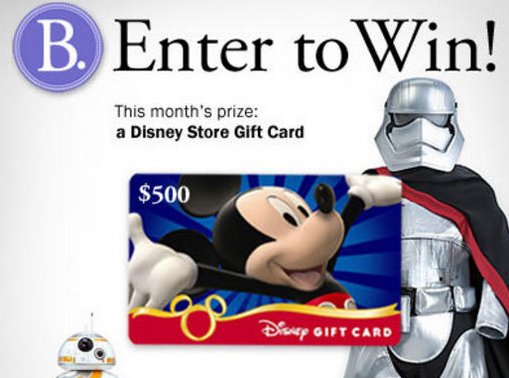 Win a $500 Disney Store Gift Card!