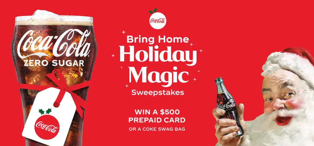 Win $500 VISA Gift Cards In The Coca Cola Bring Home Holiday Magic Sweepstakes