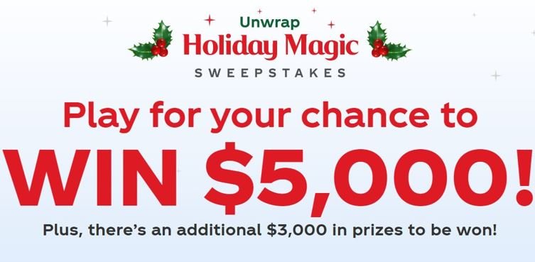 Win $5000  In The Coca-Cola Unwrap Holiday Magic Sweepstakes