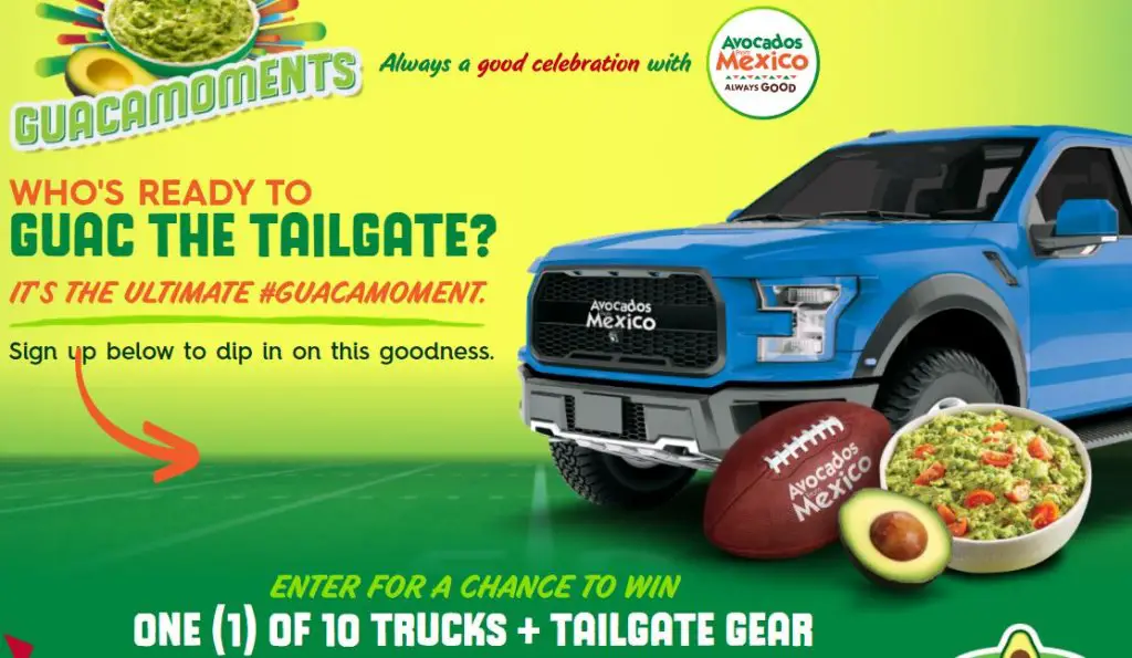 Win $50000 For An Ultimate Tailgate Truck In The Avocados From Mexico Guac The Tailgate Sweepstakes