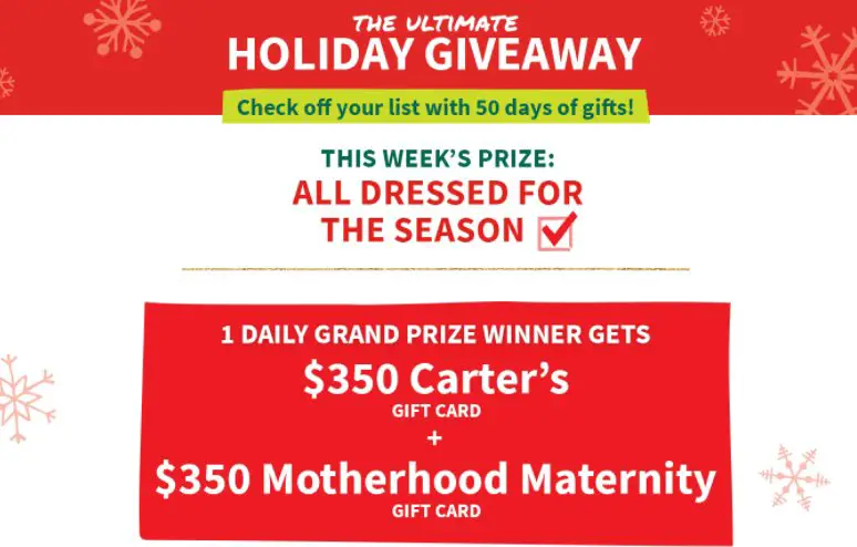 Win $700 In Gift Cards In The Carter's Ultimate Holiday Giveaway Week 5