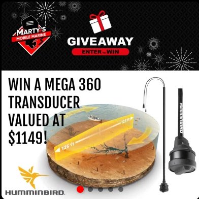 Win A $1,149.99 Humminbird MEGA 360 Transducer In The Marty's Mobile Marine New Year Giveaway