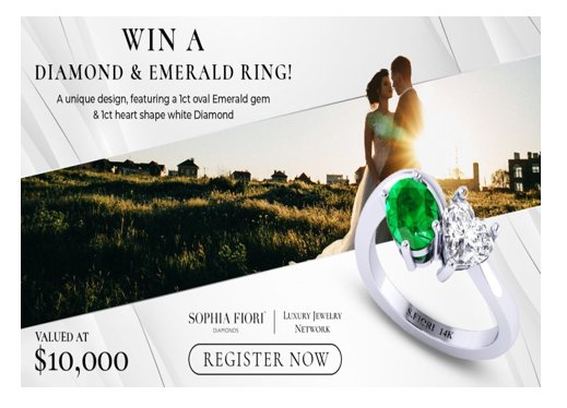 Win A $10,000 Diamond & Emerald Ring  In The Luxury Jewelry Network Sophia Fiori Diamond Ring Giveaway