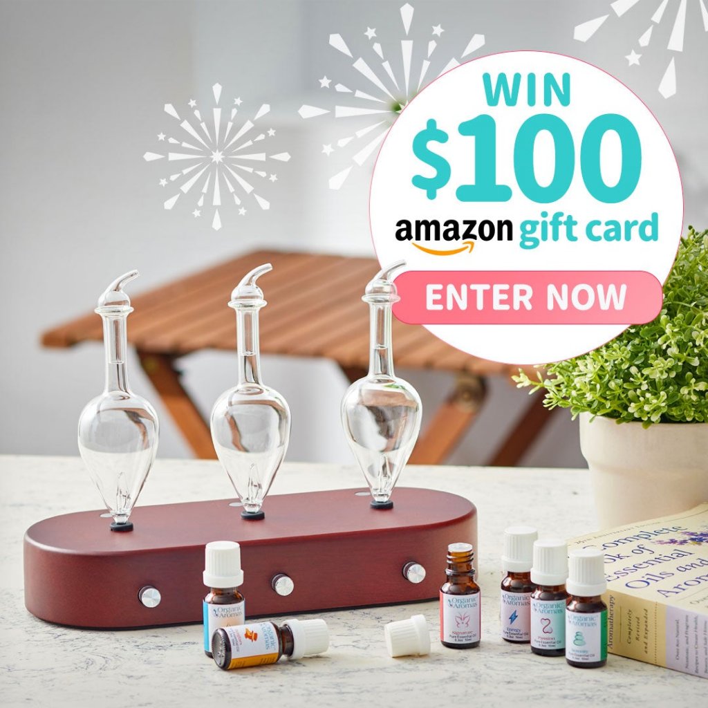 Win A $100 Amazon Gift Card In The Organic Aromas $100 Amazon Gift Card Giveaway