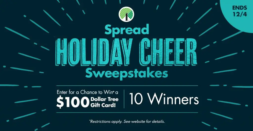 Win A $100 Dollar Tree Gift Card In The Spread Holiday Cheer Sweepstakes