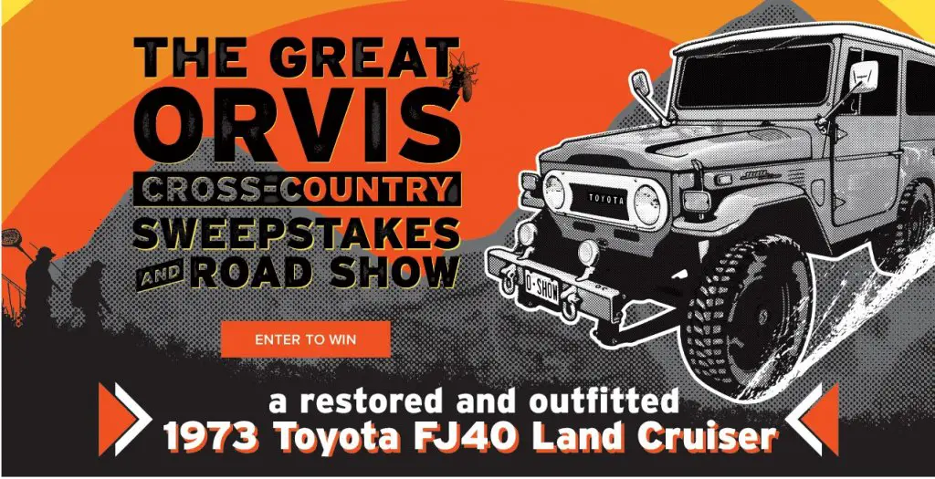 Win A 1977 Toyota FJ40 Land Cruiser In The Great Orvis Cross-Country Roadshow Sweepstakes