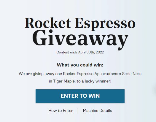 Win A $2,000 Espresso Machine In The Whole Latte Love Rocket Espresso Machine Giveaway