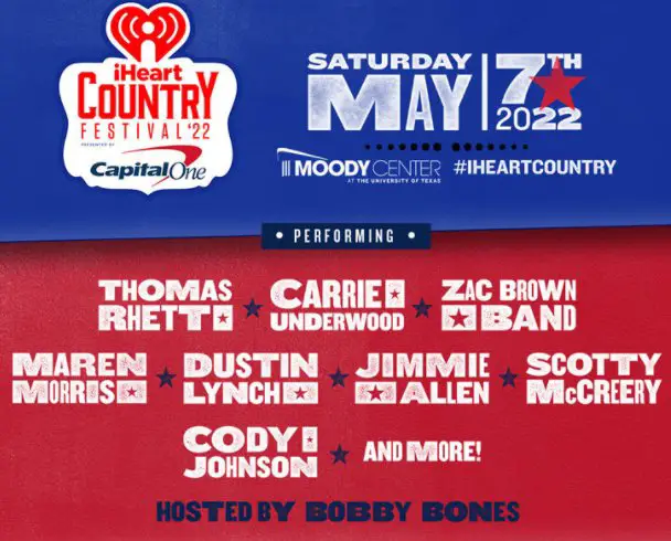 Win A $2,300 Trip For 2 To The 2022 iHeartCountry Festival (60 Winners)