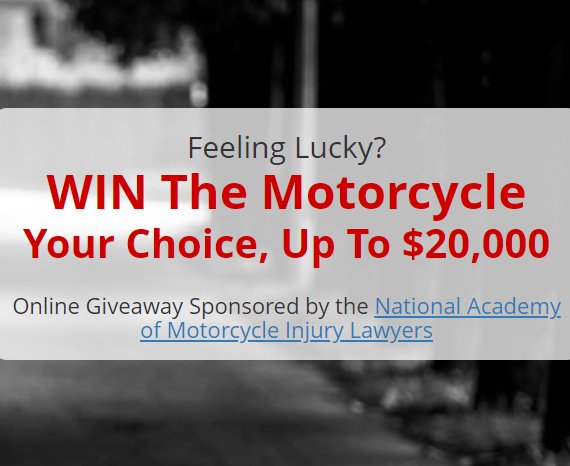 Win A $20,000 Motorcycle Of Your Choice